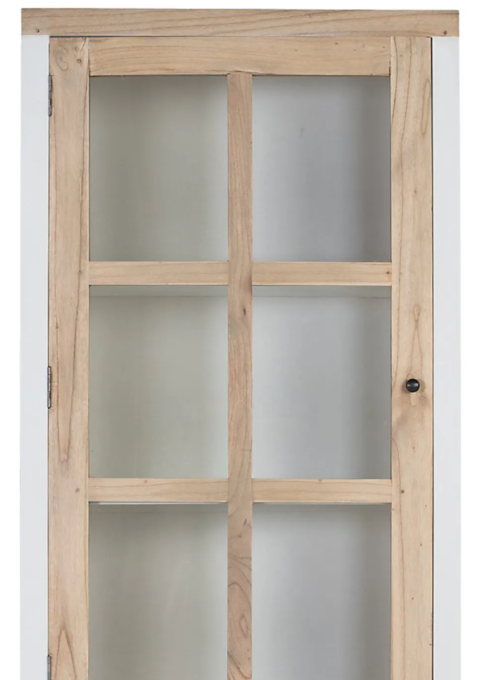 Vitrine en bois de mindi massif avec 3 tiroirs et porte vitrée