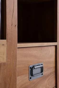 Vitrine en bois massif d'acacia recyclé