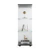 Vitrine en Verre - 3 étagères en Verre - avec Portes et Serrure - Noir