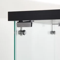Vitrine en Verre - 3 étagères - Avec LEDs, lumière et serrure, noir