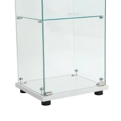 Vitrine en Verre - 3 étagères - Avec LEDs, lumière et serrure, blanc