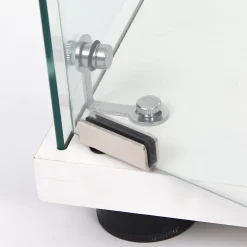 Vitrine en verre avec 3 étagères, armoire à curiosités à une porte pour salon, chambre, bureau, bibliothèque en verre, blanc