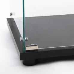 Vitrine en verre avec 3 étagères, Vitrine à une porte pour salon, chambre, bureau, bibliothèque en verre sur pied, Noir