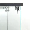 Vitrine En Verre Avec LED Et Miroir, Avec 1 Porte Et 4 Étagères, Pour Salon, Noir