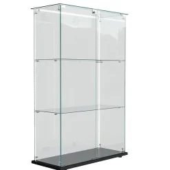 Vitrine En Verre Avec LED, 3 Niveaux, Vitrine De Collection, Vitrine D'exposition à Double Porte