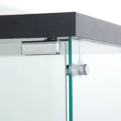 Vitrine en verre, LED, 4 couches, 2 portes, 80,5x36,5x164cm, pour salon, chambre à coucher, bureau, Noir