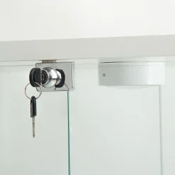Vitrine en verre, LED, 4 couches, 2 portes, 80,5x36,5x164cm, pour salon, chambre à coucher, bureau, Blanc