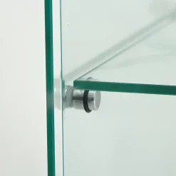 Vitrine en verre, LED, 4 couches, 2 portes, 80,5x36,5x164cm, pour salon, chambre à coucher, bureau, Blanc