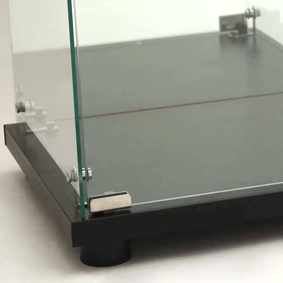 Vitrine en verre, LED, miroir arrière, 4 couches, 1 porte, 42x36x164cm, salon, chambre à coucher, bureau, Noir