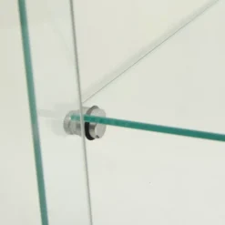 Vitrine en verre noire 4 étagères avec LED, porte et pieds réglables, Meuble d'exposition pour salon, chambre ou bureau