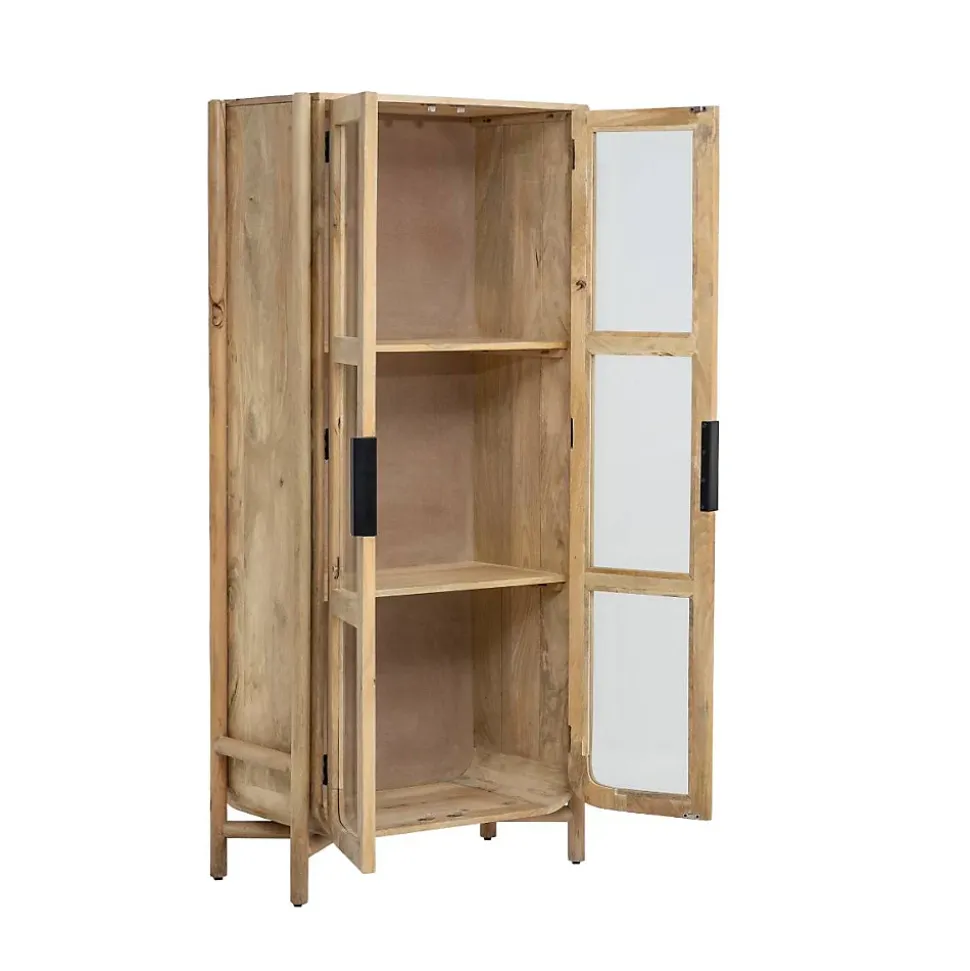 Vitrine haute en bois de manguier Nova