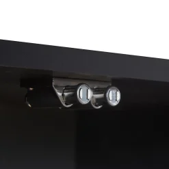 Vitrine Moderne avec 4 Niveaux et Éclairage LED - Meuble de Rangement Intelligent Anti-Poussière en Verre - Noir, 80x35x165 cm