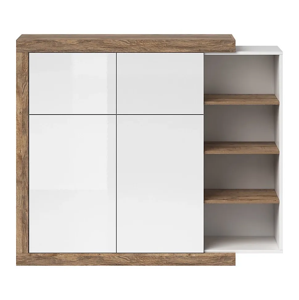 Vitrine petit modèle SINATRA Chene et blanc brillant