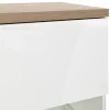 Vitrine réversible décor chêne texturé et blanc laqué - VERONICA