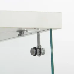 Vitrine sur pied en verre, LED, 4 couches, 1 porte, 42x36x164cm, pour salon, chambre à coucher, bureau, Blanc