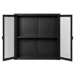 Vitrine Suspendue Brisbane, Noir, Métal, 80x18x80 cm, Seven Design