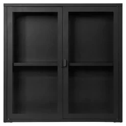 Vitrine Suspendue Brisbane, Noir, Métal, 80x18x80 cm, Seven Design