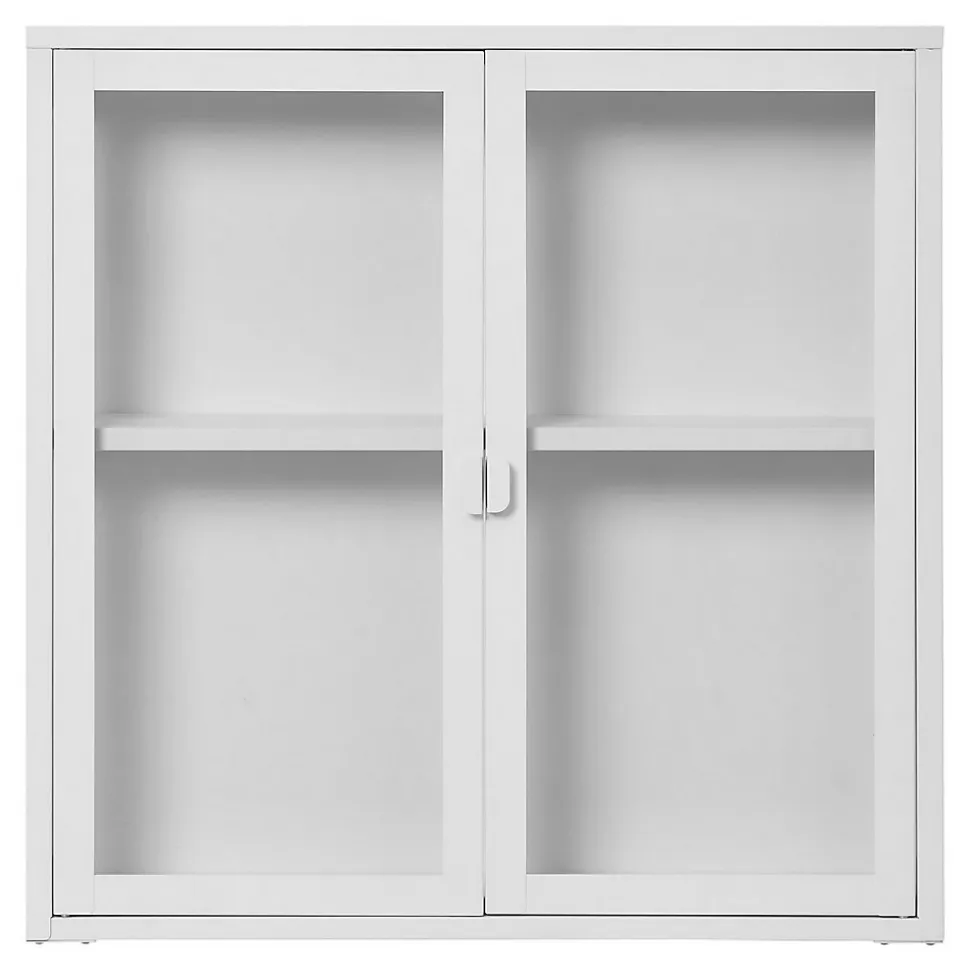 Vitrine Suspendue Brisbane, Blanc, Métal, 80x18x80 cm, Seven Design