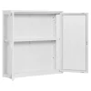 Vitrine Suspendue Brisbane en Acier Blanc avec 2 Portes Vitrées - Dimensions 80x18x80 cm