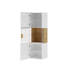 Vitrine suspendue collection OHIO coloris blanc et finitions chene.