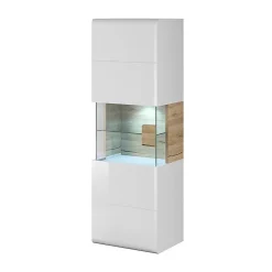 Vitrine suspendue collection OHIO coloris blanc et finitions chene.