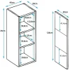 Vitrine verticale contemporaine - Blanc brillant - 1 porte, LED - Bois mélaminé - 40 x 29 x 126 cm