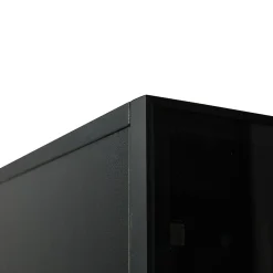 Vitrine 80x40x160 cm - Portes Verre et Cadre Aluminium, Lamelles Réglables, LED Contrôlable par App - Panneau de Particules - Noir
